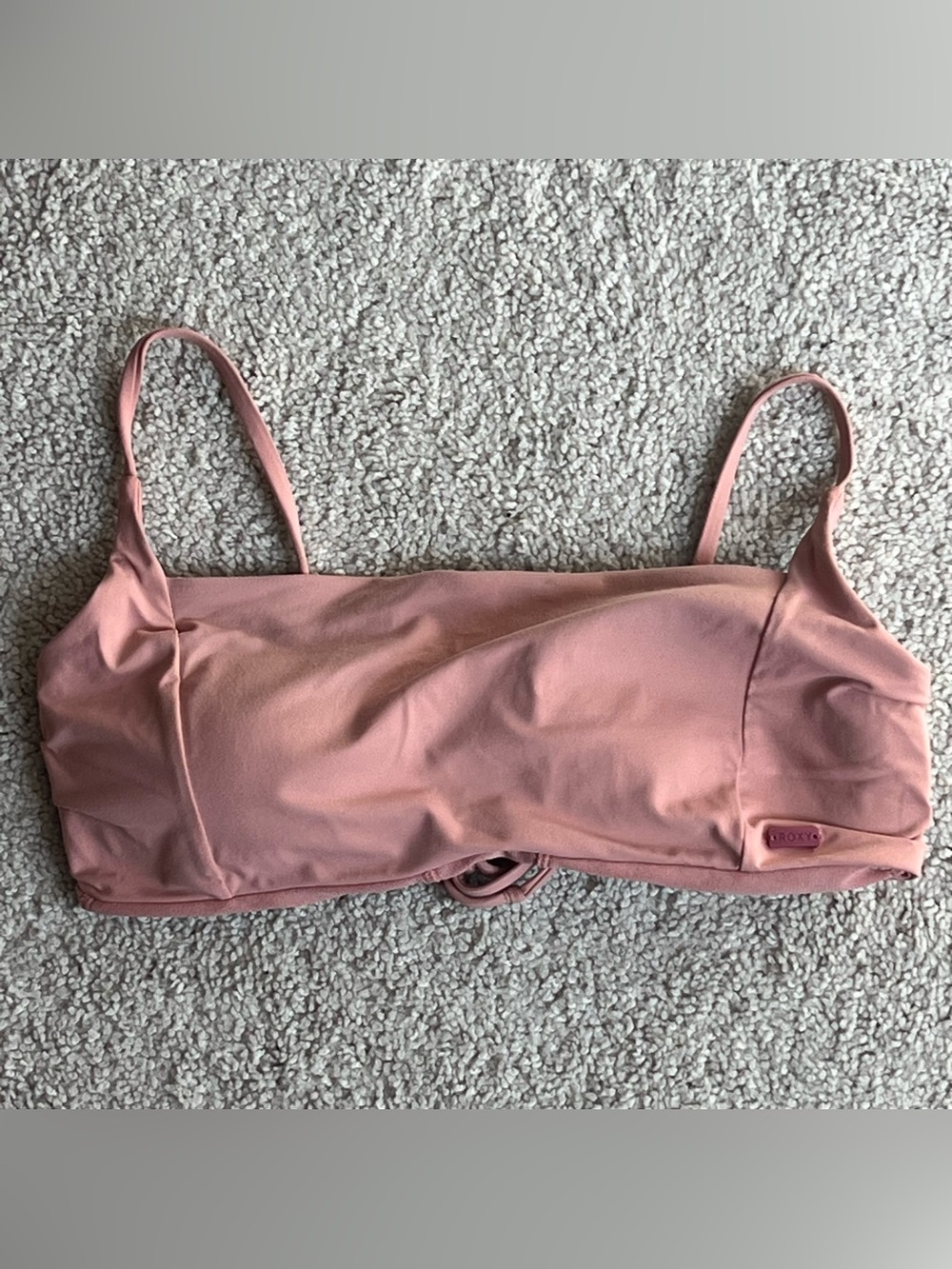 Roxy Dusty Rose Large Bandeau Bikini Top with Straps